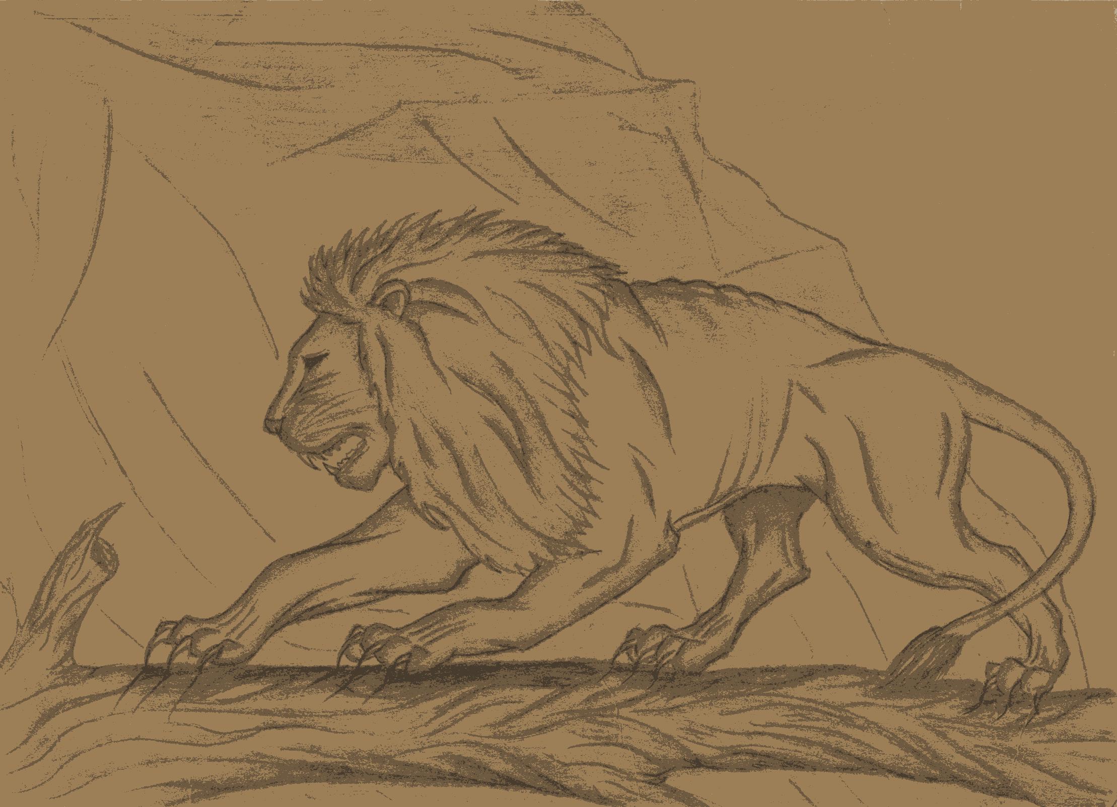 Рисунок крадущегося Льва